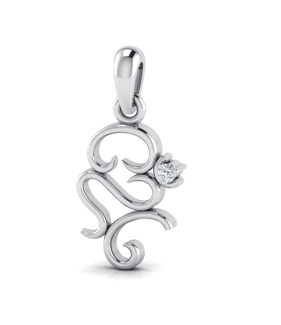 Elegant Silver Floral Pendant with Sparkling Stone