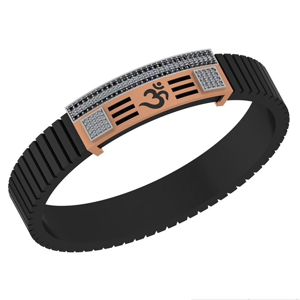 Om Symbol Diamond Accent Bracelet