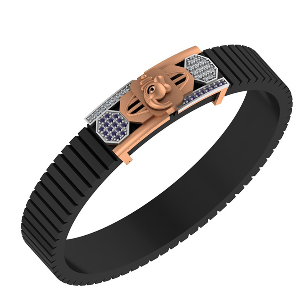 Ganesha Blue Sapphire &amp; Diamond Blessings Bracelet