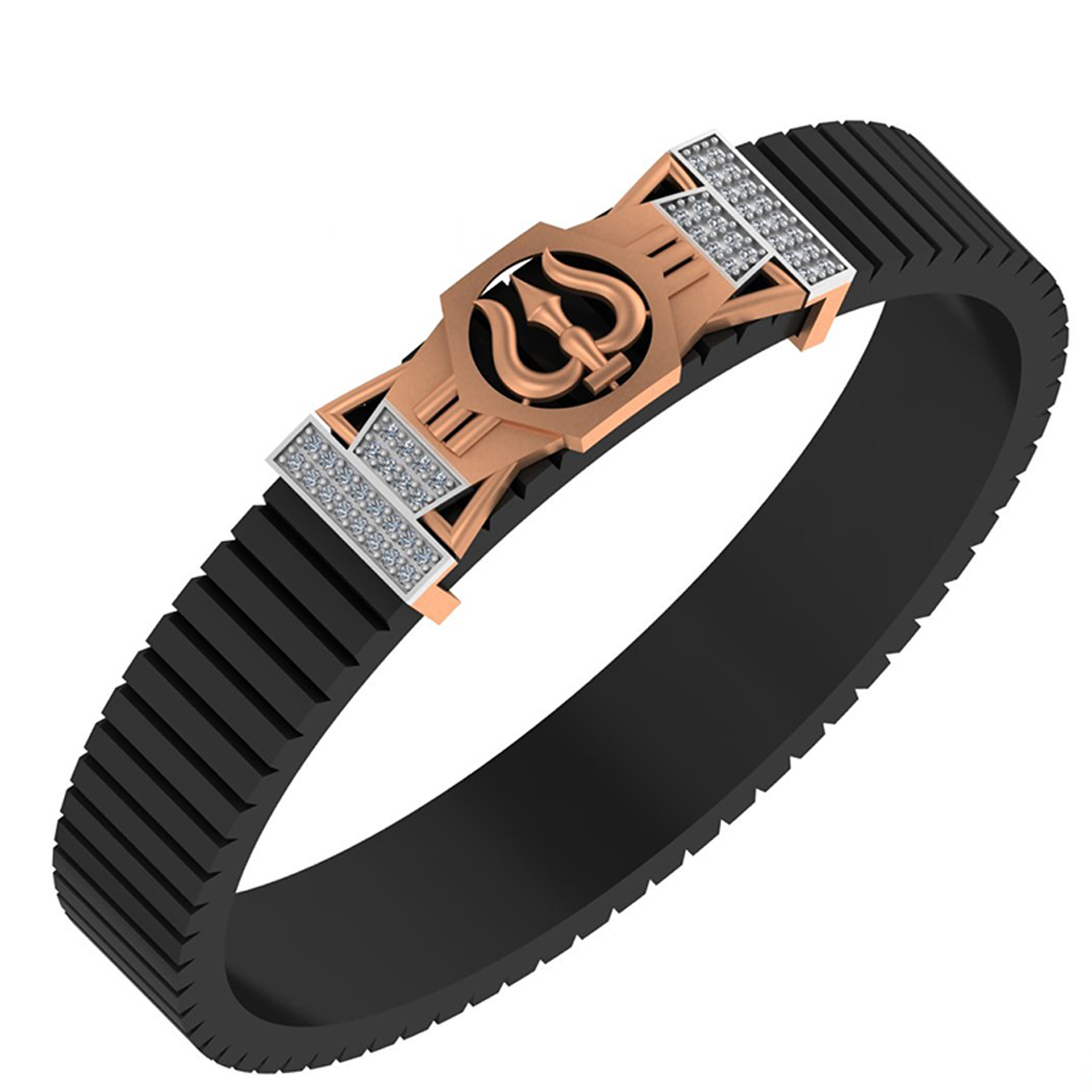 Shivling Trishul Men’s Diamond Bracelet