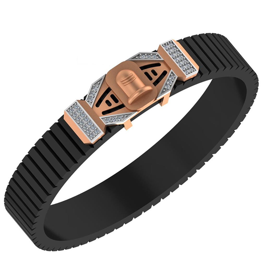 Shivling Inspired Diamond Accent Bracelet