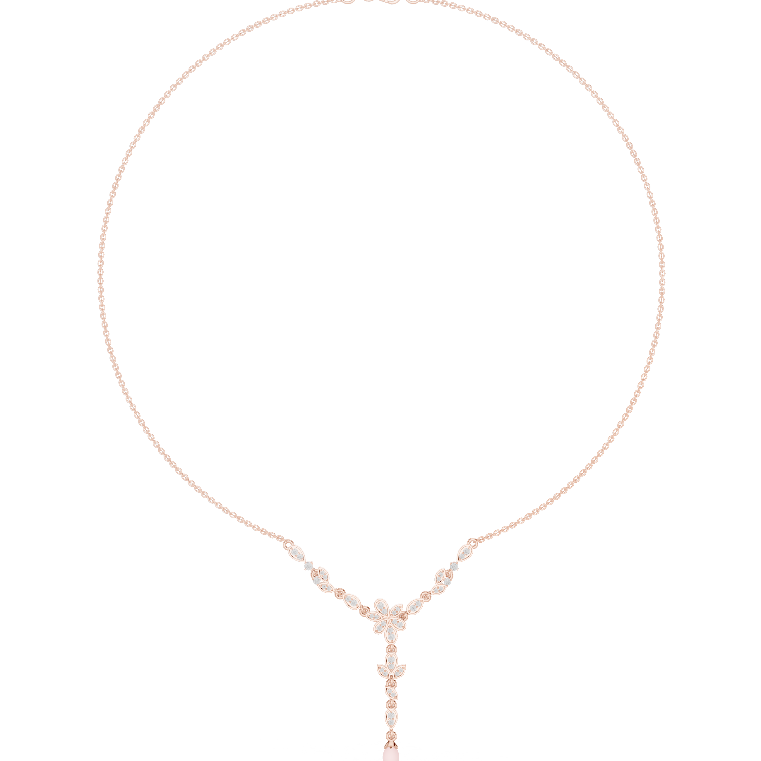 Rosé Floral Vine Y-Necklace