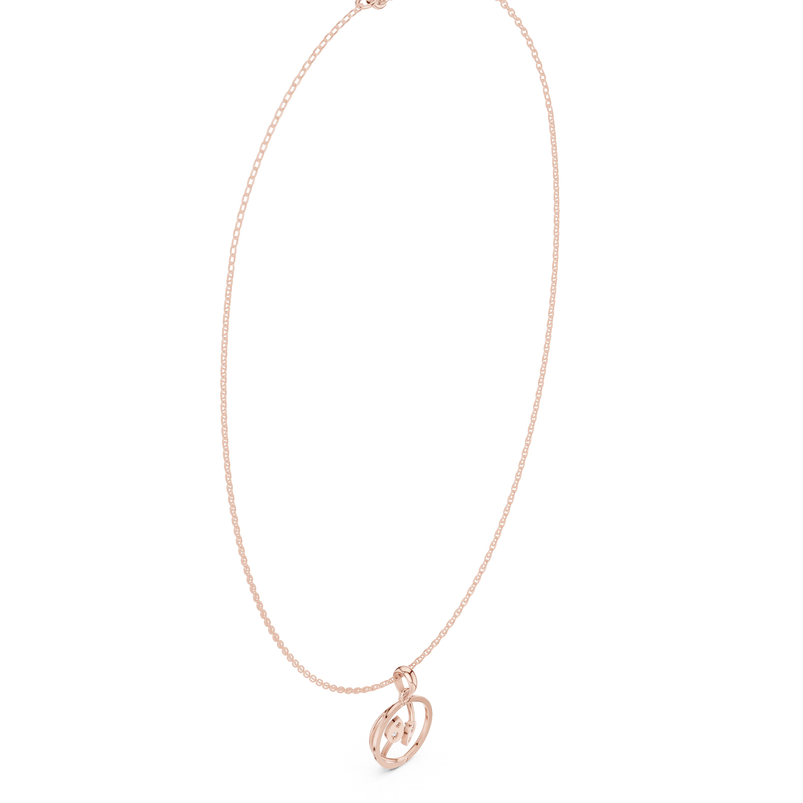 Infinity Twist Rose Gold Pendant Necklace