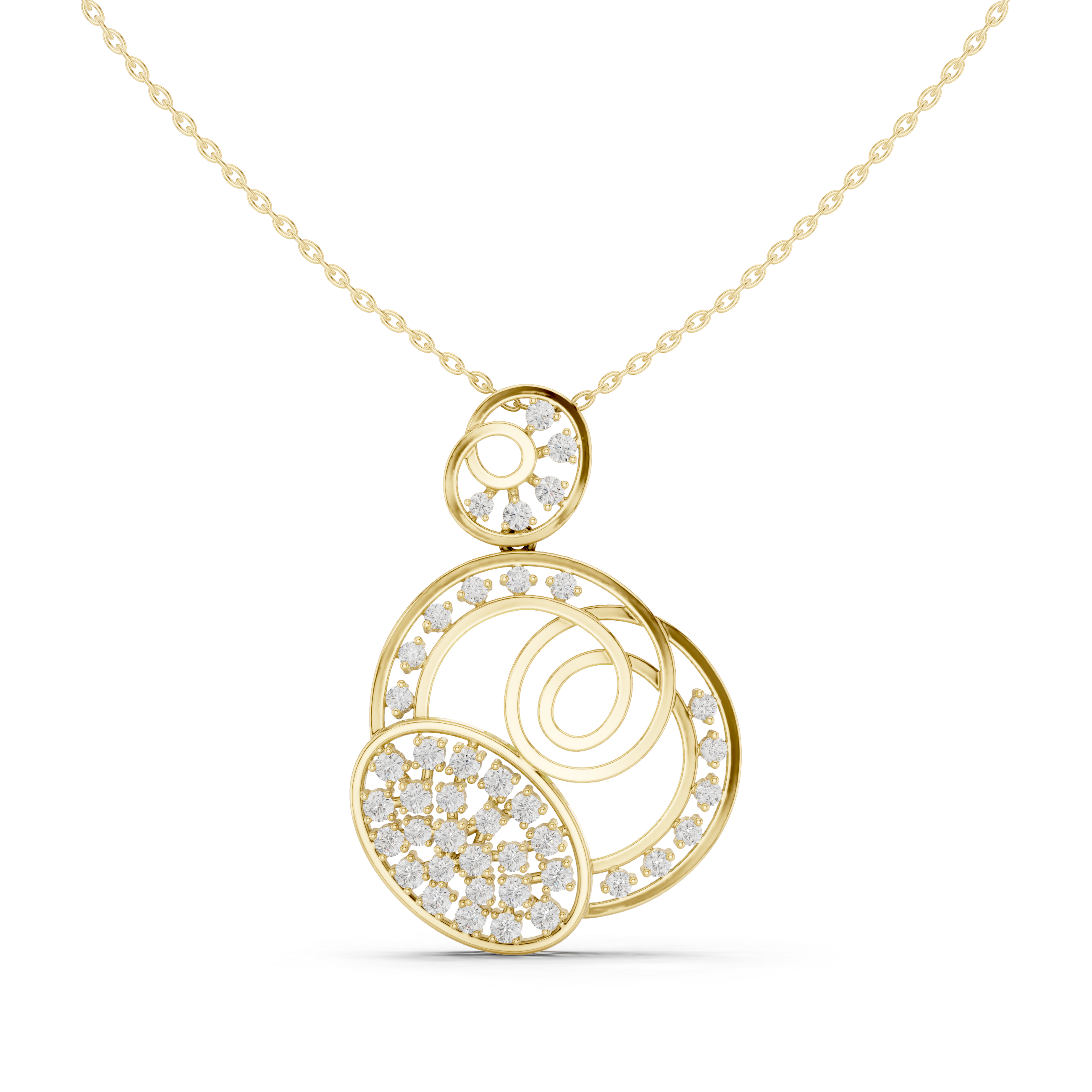 Celestial Orbit Diamond Pendant Necklace