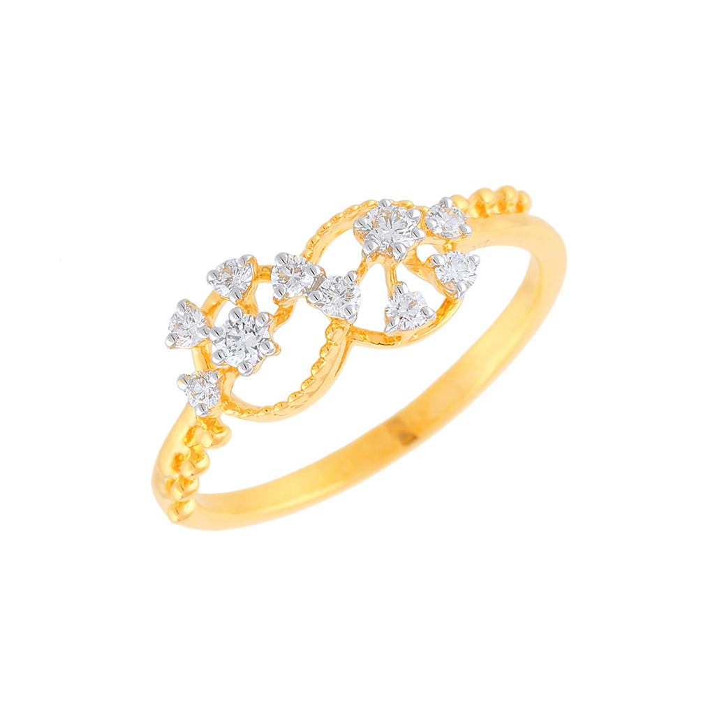 Floral Diamond Gold Statement Ring