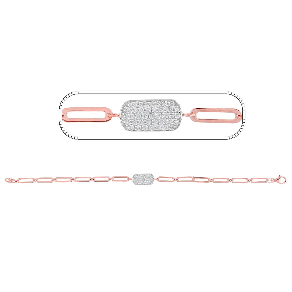 Rose Gold Diamond Pavé Link Bracelet