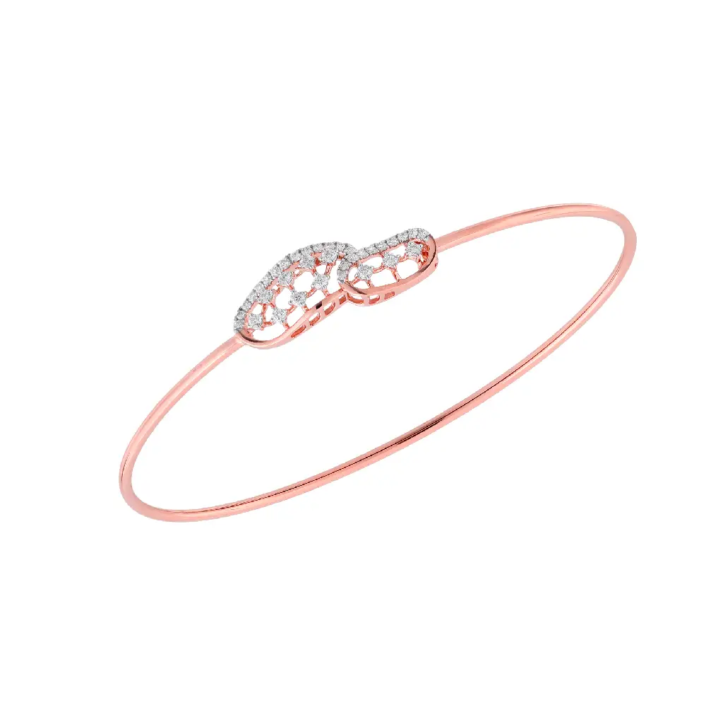 Rose Gold Diamond Infinity Open Bangle