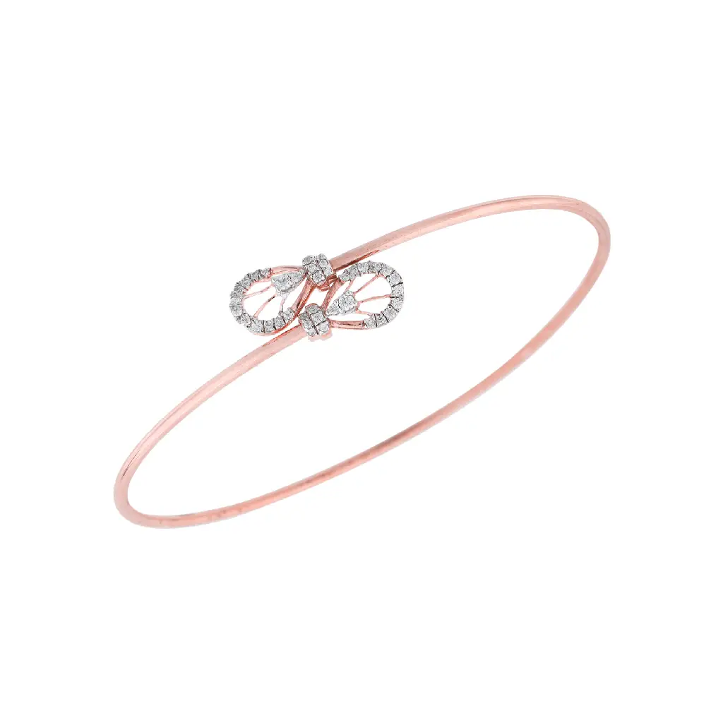 Infinity Diamond Open Bangle in Rose Gold