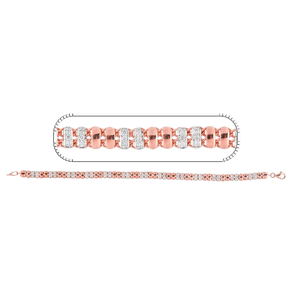 Rose Gold Diamond Link Tennis Bracelet