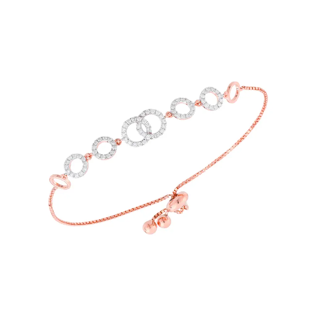 Rose Gold Diamond Infinity Circle Bracelet