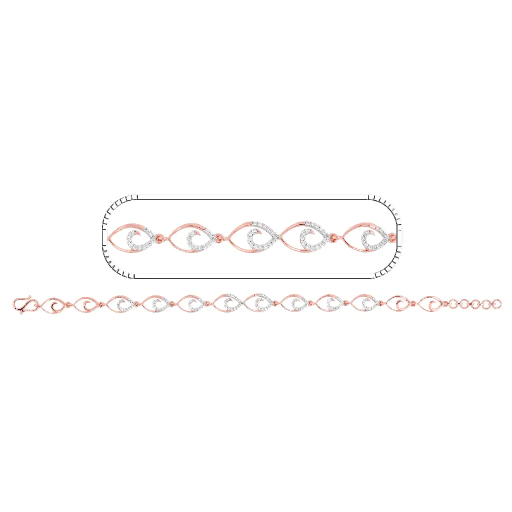 Rose Gold Eye-Link Diamond Bracelet