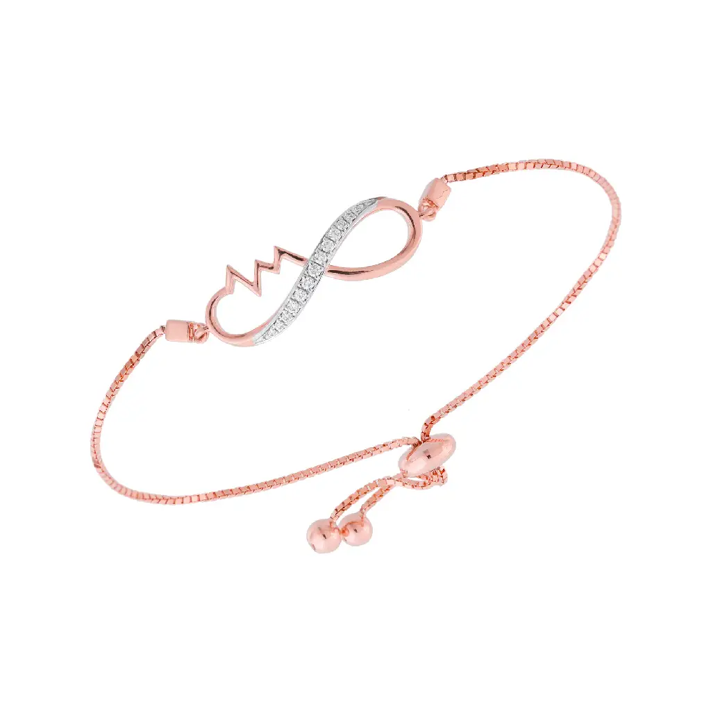 Rose Gold Infinity Crown Diamond Bracelet