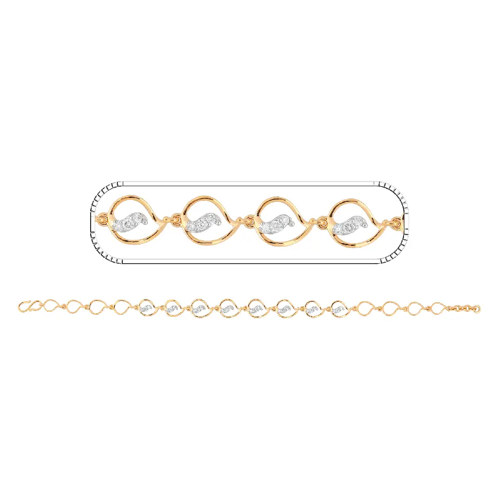 Yellow Gold Diamond Infinity Loop Bracelet