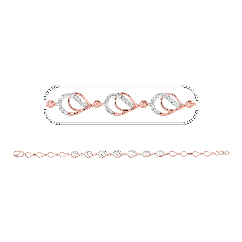 Rose Gold Diamond Infinity Wave Bracelet