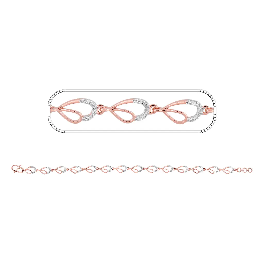 Rose Gold Diamond Infinity Link Bracelet