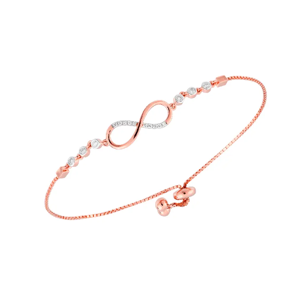 Rose Gold Infinity Diamond Adjustable Bracelet