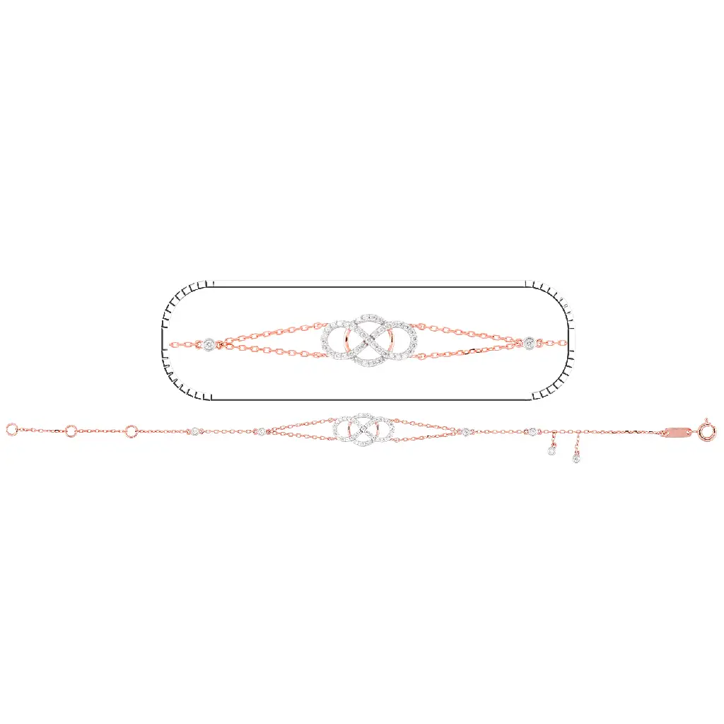 Rose Gold Intertwined Infinity Diamond Bracelet