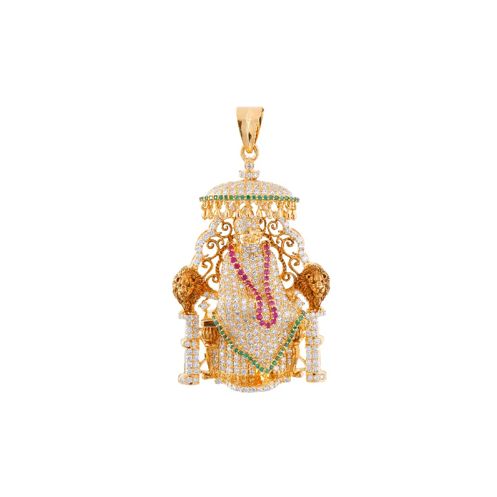 Divine Tirupati Balaji Gold Diamond Temple Pendant