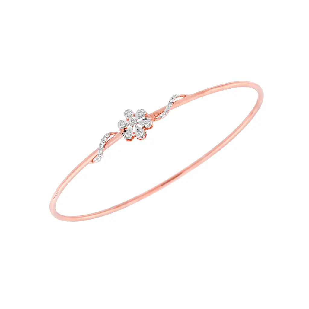 Rose Gold Diamond Heart Link Bracelet