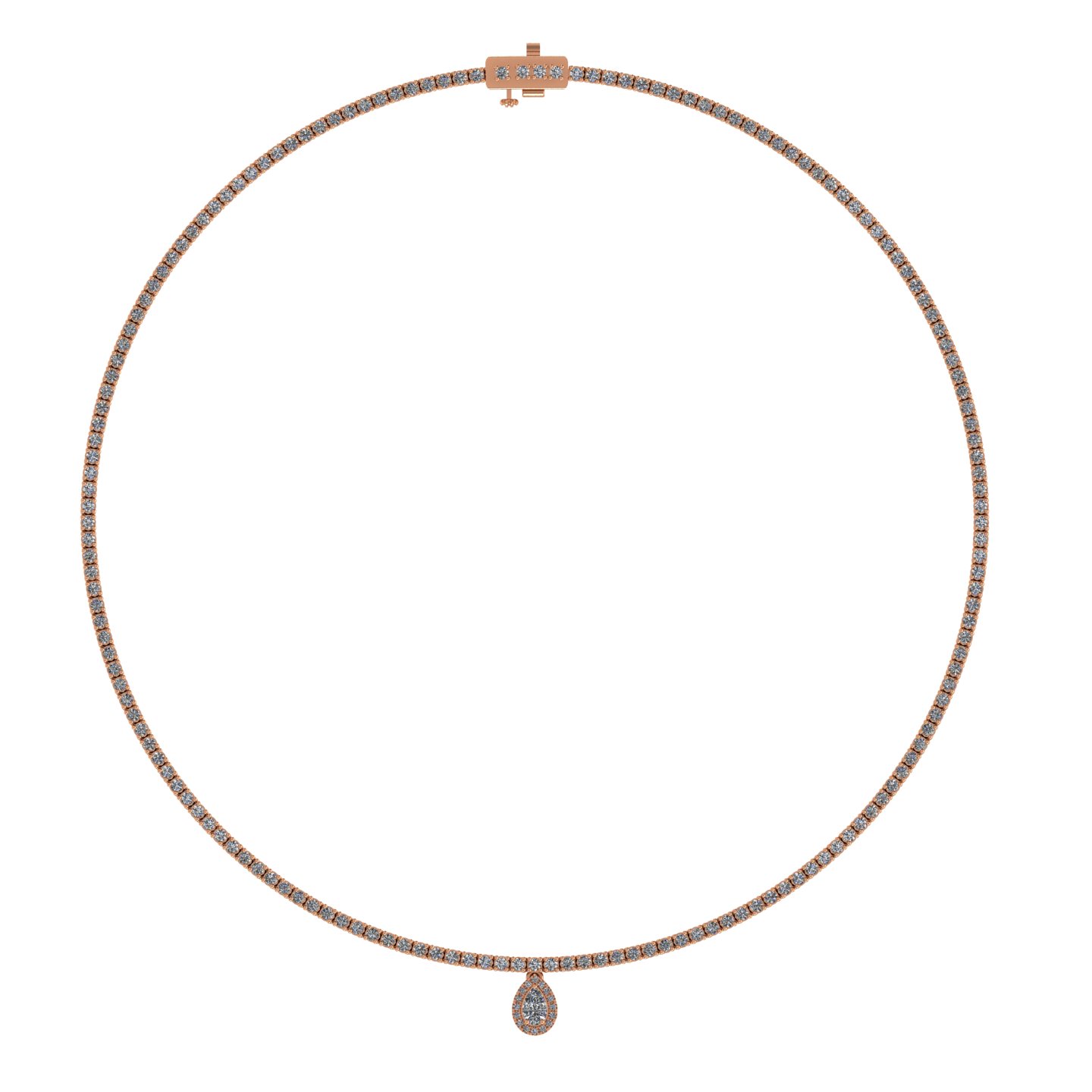 Rosé Tennis Teardrop Elegance Necklace