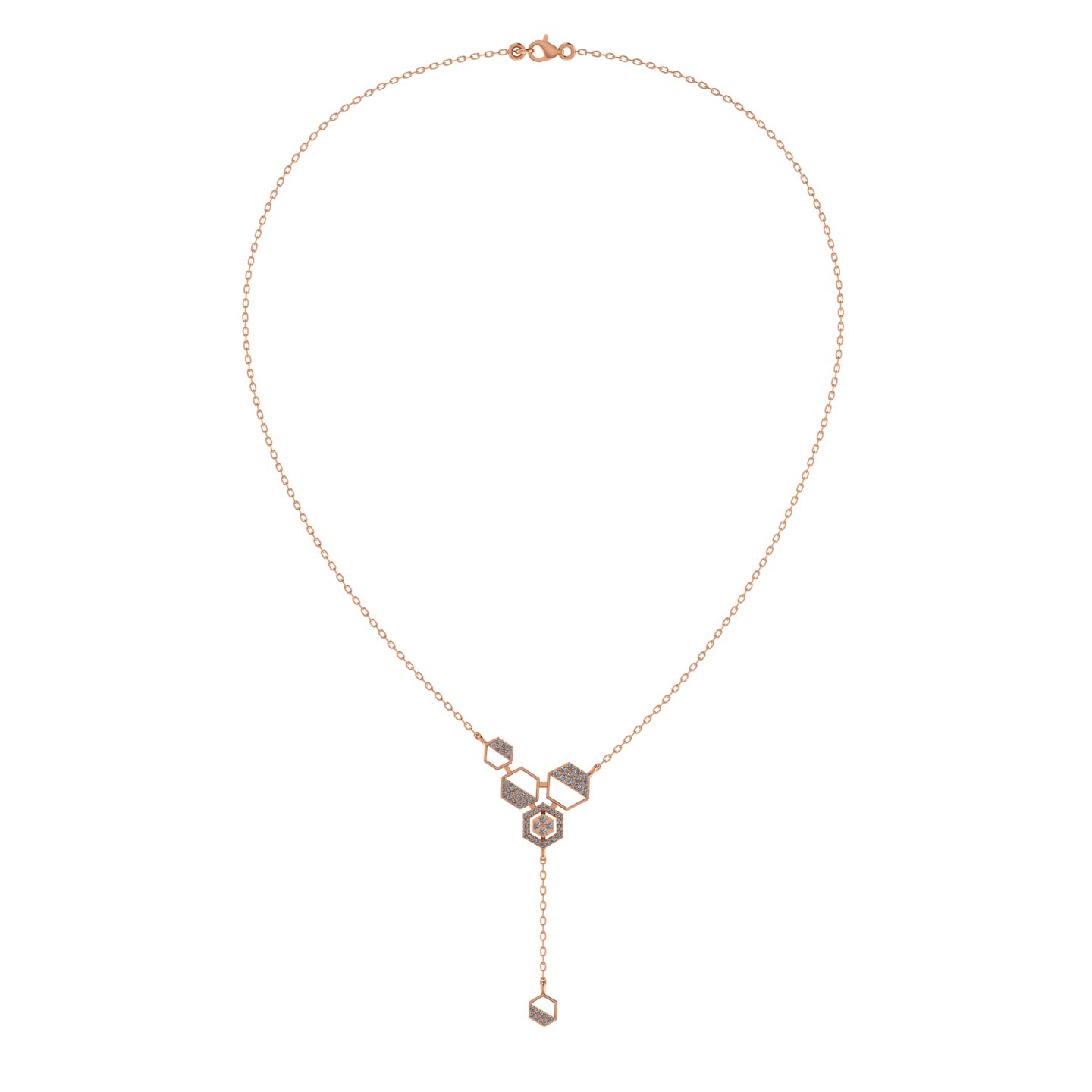 Rosé Hexa Harmony Y-Necklace