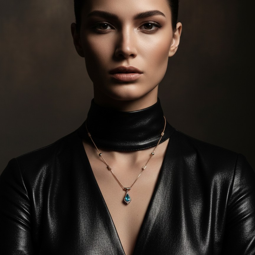 Emerald Green Baguette Halo Pendant Necklace with Dual-Tone Detailing