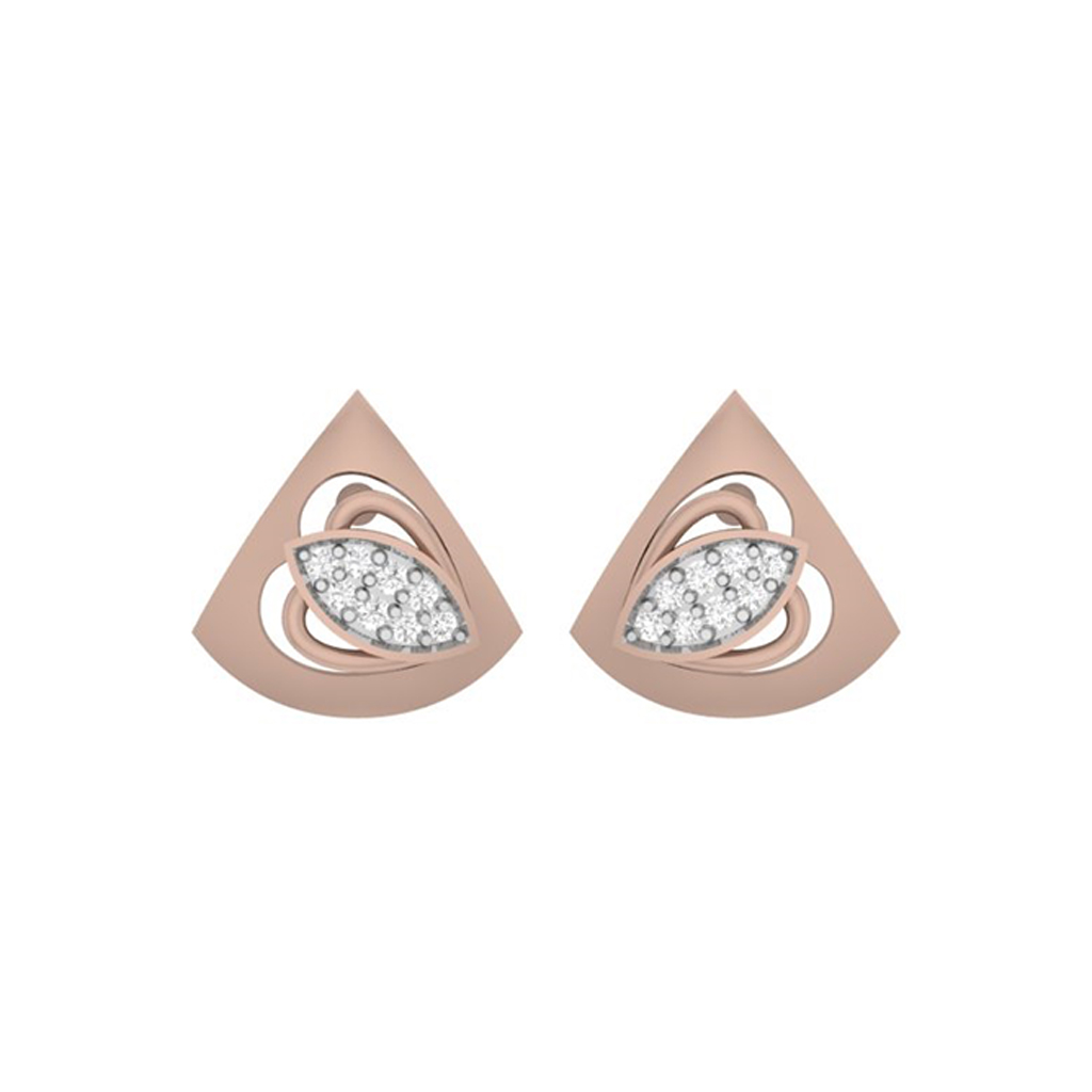 Teardrop Swirl Diamond Gold EarRing