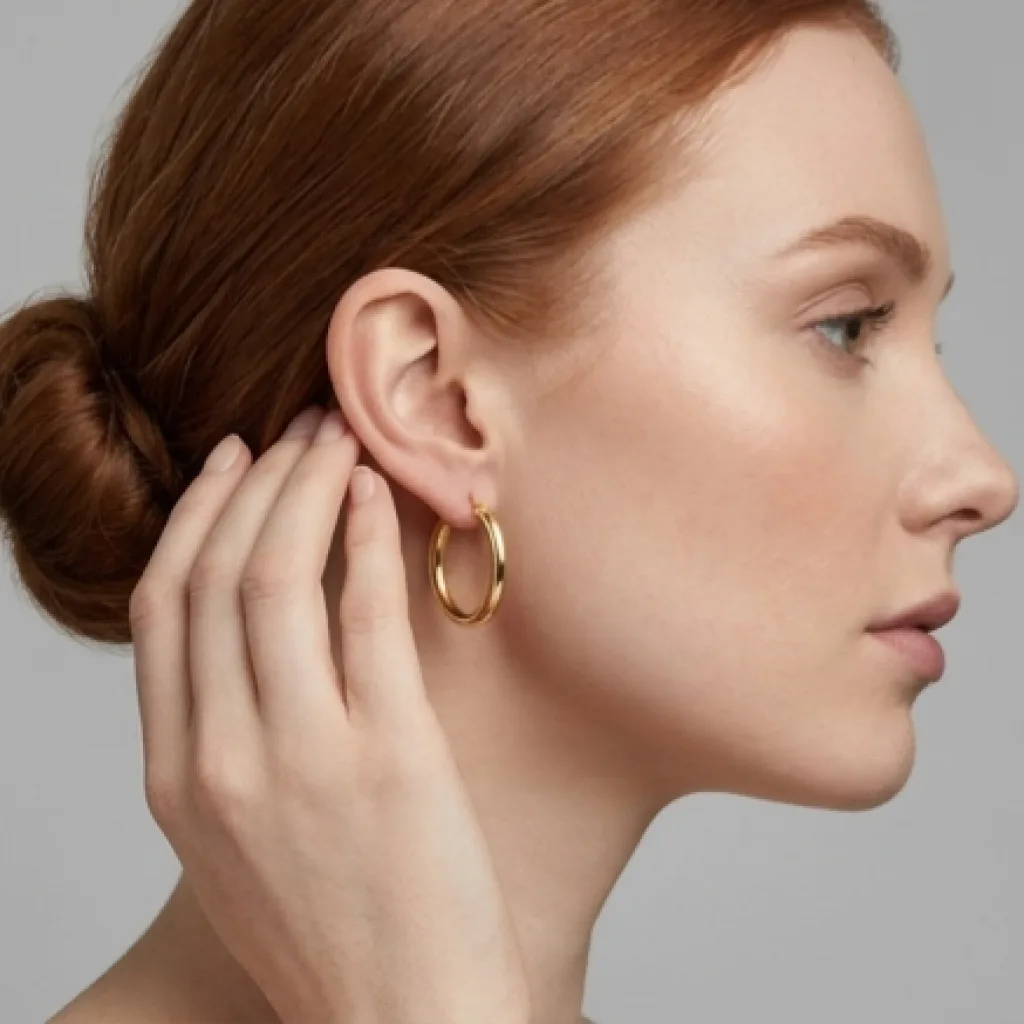 Hollow Gold Earring