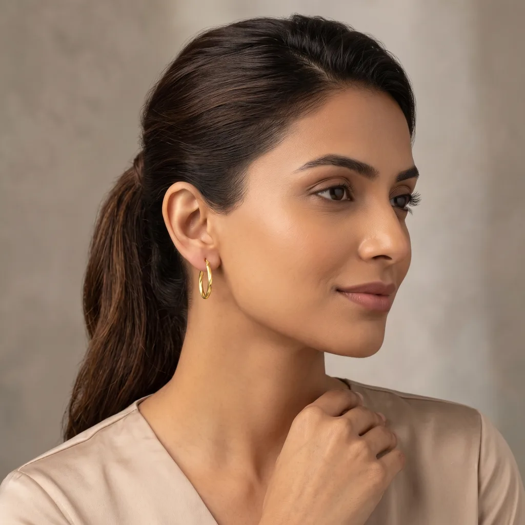 Hollow Gold Earring