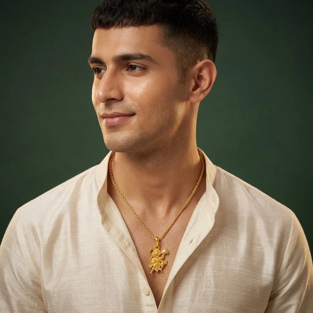 Veer Bajrang Gold Pendant for Men